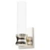 Hunter Lenlock 1-Light Wall Sconce With Cased White Shade In Brushed Nickel -Home Decoration Series 64213168 1
