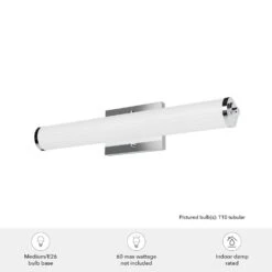 Hunter Holly Grove 24" 2-Light Vanity With Cased White Shade In Chrome -Home Decoration Series 64213366 6