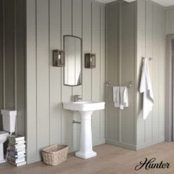 Hunter Chevron 1-Light Wall Sconce In Rustic Iron And French Oak -Home Decoration Series 64213671 6