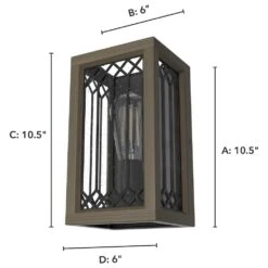 Hunter Chevron 1-Light Wall Sconce In Rustic Iron And French Oak -Home Decoration Series 64213671 8