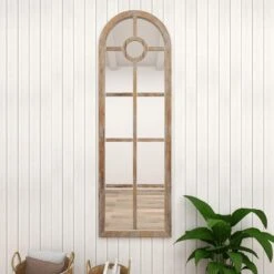 Maple And Jade Arch Wall Mirror In Brown -Home Decoration Series 64232556 10