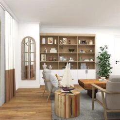 Maple And Jade Arch Wall Mirror In Brown -Home Decoration Series 64232556 11