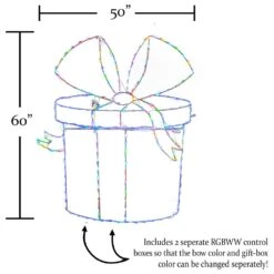 Holidynamics 60" Outdoor Gift Box Decor With LED Lights 9 Holidynamics 60" Outdoor Gift Box Decor With LED Lights -Home Decoration Series 64438112 4