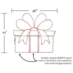 Holidynamics 46" Outdoor Gift Box Decor With LED Lights 9 Holidynamics 46" Outdoor Gift Box Decor With LED Lights -Home Decoration Series 64438120 4