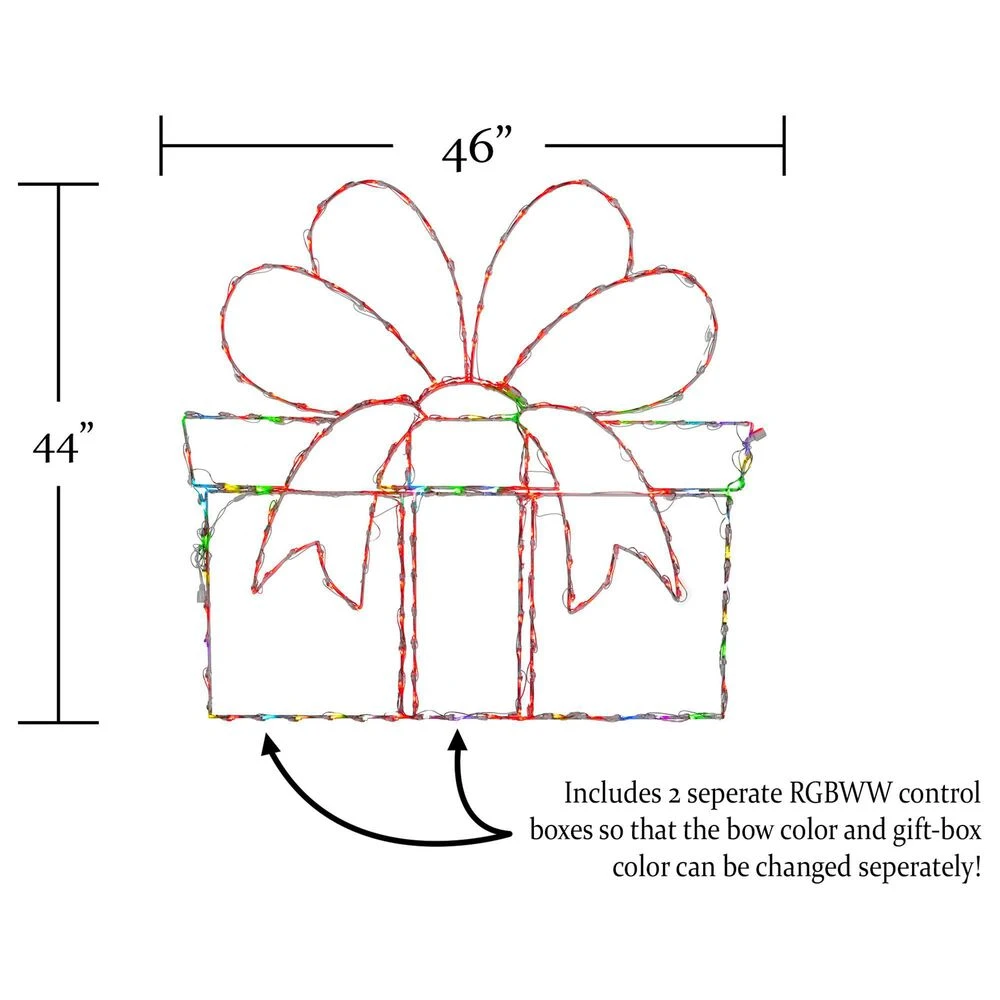 Holidynamics 46" Outdoor Gift Box Decor With LED Lights 6 Holidynamics 46" Outdoor Gift Box Decor With LED Lights - Image 4
