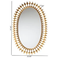 Baxton Studio Rogier Accent Wall Mirror In Antique Goldleaf -Home Decoration Series 64522964 4