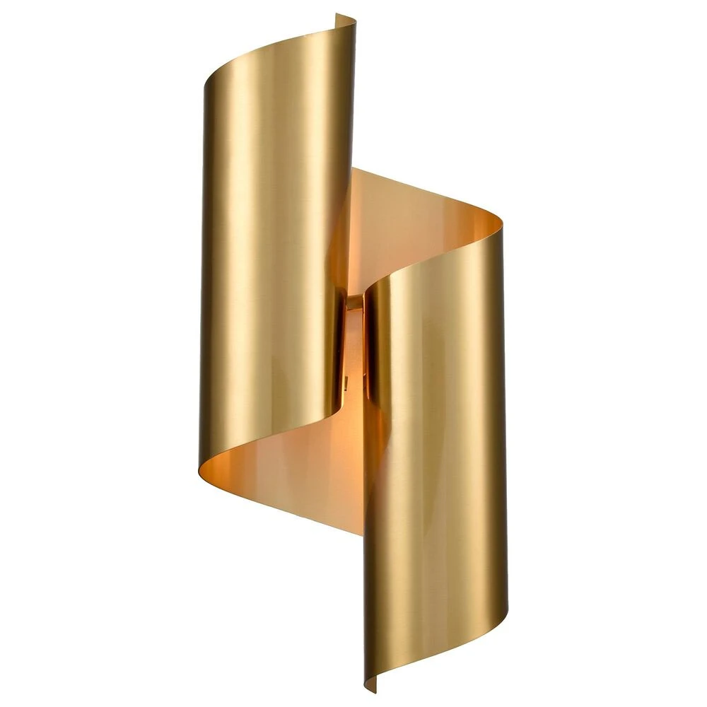 Claxy 1-Light Streamline Wall Sconce In Brass 3 Claxy 1-Light Streamline Wall Sconce In Brass