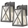 Claxy Dusk To Dawn 1-Light Outdoor Wall Sconce In Matte Black (Set Of 2) -Home Decoration Series 64603764 1