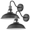 Claxy 1-Light Wall Sconce With Bell Shade In Black (Set Of 2) -Home Decoration Series 64603863 1