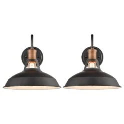 Claxy 1-Light Wall Sconce With Bell Shade In Black (Set Of 2) -Home Decoration Series 64603863 4
