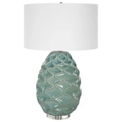 Uttermost Laced Up Table Lamp In Seafoam Gloss
