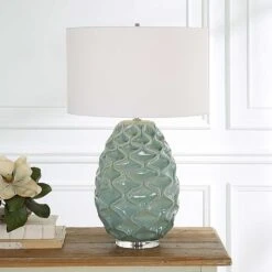 Uttermost Laced Up Table Lamp In Seafoam Gloss -Home Decoration Series 64677446 6