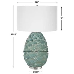 Uttermost Laced Up Table Lamp In Seafoam Gloss -Home Decoration Series 64677446 7
