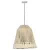 Tov Furniture Helen Cotton Tasseled Pendant Lamp In White