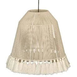 Tov Furniture Helen Cotton Tasseled Pendant Lamp In White -Home Decoration Series 64686652 3