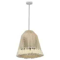 Tov Furniture Helen Cotton Tasseled Pendant Lamp In White -Home Decoration Series 64686652 4