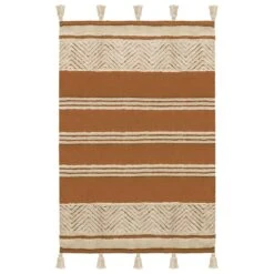 Tov Furniture Jassy Throw In Taupe And White