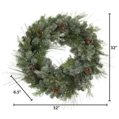The Gerson Company 32" Pine Wreath With LED Lights In Green -Home Decoration Series 64695281 3