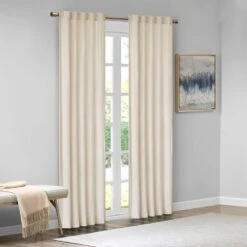 Hampton Park Colt 84" X 37" Curtain Panel In Ivory (Set Of 2) -Home Decoration Series 64731185 6