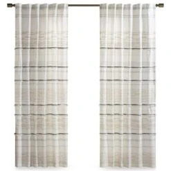 Hampton Park Nea 84" X 50" Curtain Panel In Off White And Gray