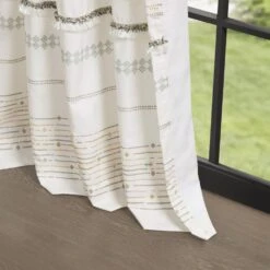 Hampton Park Nea 84" X 50" Curtain Panel In Off White And Gray 12 Hampton Park Nea 84" X 50" Curtain Panel In Off White And Gray -Home Decoration Series 64731334 5