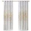 Hampton Park Lillie 50" X 84" Blackout Curtain Panel In White And Gold