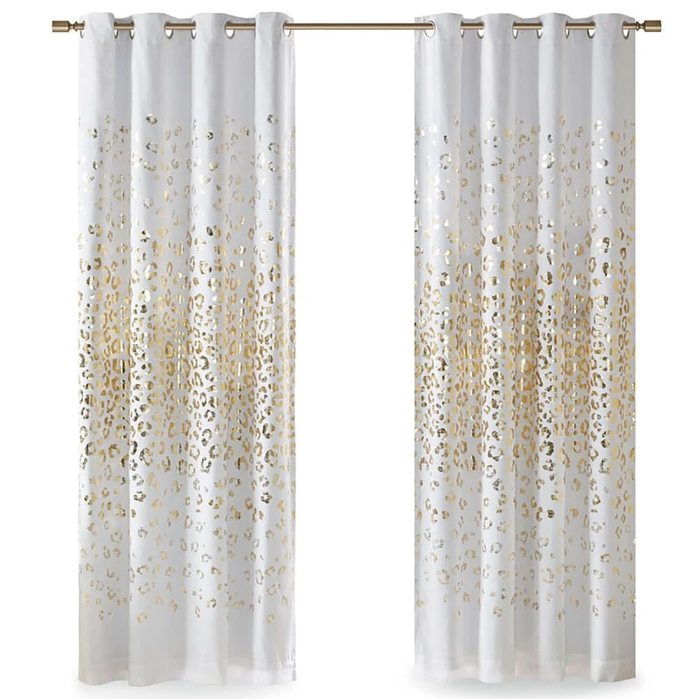 Hampton Park Lillie 50" X 84" Blackout Curtain Panel In White And Gold 3 Hampton Park Lillie 50" X 84" Blackout Curtain Panel In White And Gold