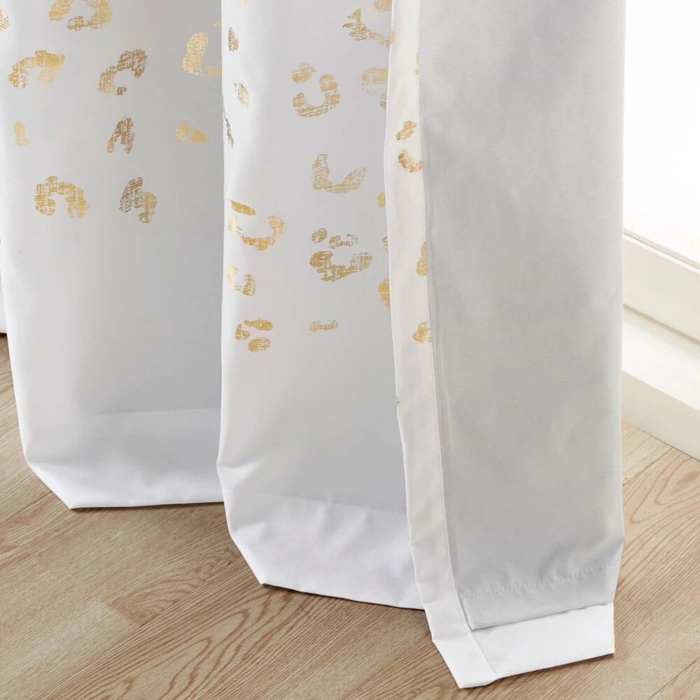 Hampton Park Lillie 50" X 84" Blackout Curtain Panel In White And Gold 7 Hampton Park Lillie 50" X 84" Blackout Curtain Panel In White And Gold - Image 5