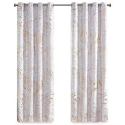Hampton Park Rebecca 84" X 50" Blackout Curtain Panel In Blush And Gold