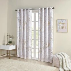 Hampton Park Rebecca 84" X 50" Blackout Curtain Panel In Blush And Gold -Home Decoration Series 64731565 7