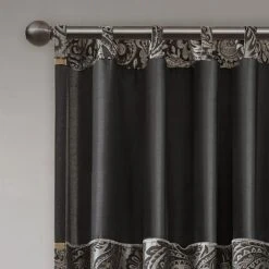 Hampton Park Aubrey 108" X 50" Curtain Panel In Black (Set Of 2) -Home Decoration Series 64732167 3