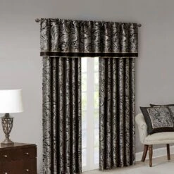 Hampton Park Aubrey 108" X 50" Curtain Panel In Black (Set Of 2) -Home Decoration Series 64732167 6