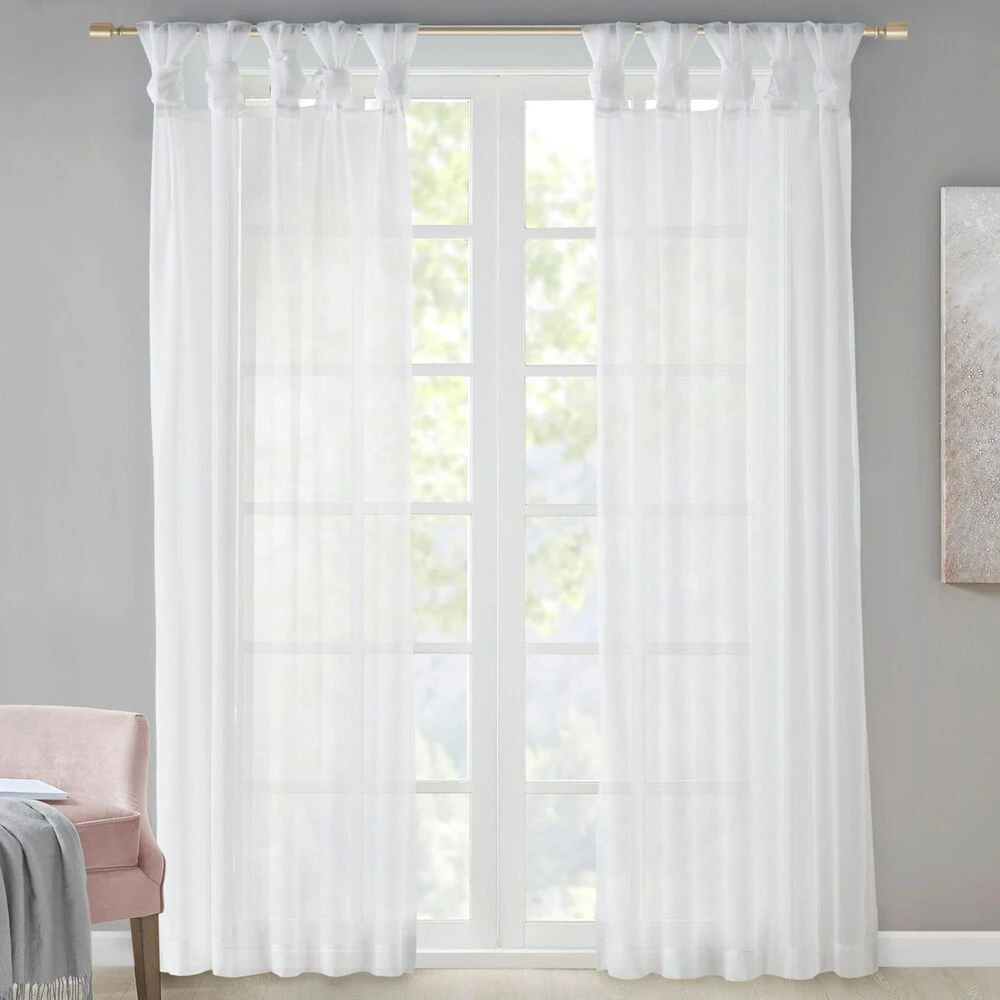 Hampton Park Ceres 63" X 50" Curtain Panel In White (Set Of 2) 4 Hampton Park Ceres 63" X 50" Curtain Panel In White (Set Of 2) - Image 2