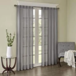 Hampton Park Harper 84" X 42" Curtain Panel Pair In Grey -Home Decoration Series 64733769 5