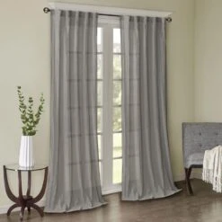 Hampton Park Harper 84" X 42" Curtain Panel Pair In Grey -Home Decoration Series 64733769 6