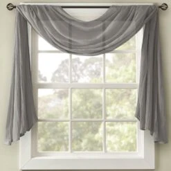 Hampton Park Harper 144" X 42" Sheer Scarf In Grey