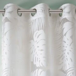 Hampton Park Leilani 50" X 63" Window Sheer In White -Home Decoration Series 64734098 3