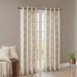 Hampton Park Saratoga 63" X 50" Curtain Panel In Beige -Home Decoration Series 64734262 5