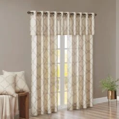 Hampton Park Saratoga 63" X 50" Curtain Panel In Beige -Home Decoration Series 64734262 6
