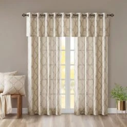 Hampton Park Saratoga 63" X 50" Curtain Panel In Beige -Home Decoration Series 64734262 7