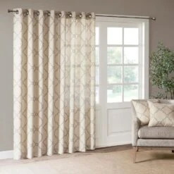 Hampton Park Saratoga 63" X 50" Curtain Panel In Beige -Home Decoration Series 64734262 8