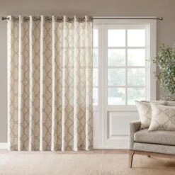 Hampton Park Saratoga 63" X 50" Curtain Panel In Beige -Home Decoration Series 64734262 9