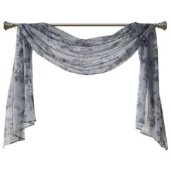 Hampton Park Simone 144" X 42" Sheer Scarf In Grey