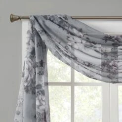Hampton Park Simone 144" X 42" Sheer Scarf In Grey -Home Decoration Series 64734650 3