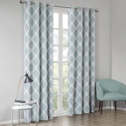 Hampton Park Blakesly 95" X 50" Blackout Curtain Panel In Aqua 13 Hampton Park Blakesly 95" X 50" Blackout Curtain Panel In Aqua -Home Decoration Series 64735137 6