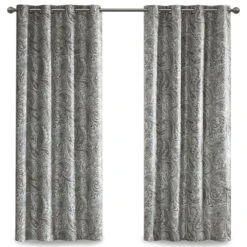 Hampton Park Jenelle 84' X 50" Blackout Curtain Panel In Grey