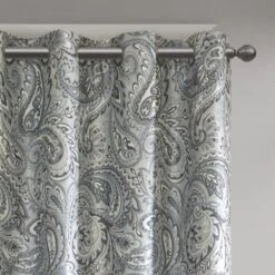 Hampton Park Jenelle 84' X 50" Blackout Curtain Panel In Grey -Home Decoration Series 64735392 3