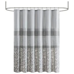 Hampton Park Ramsey Shower Curtain In Grey