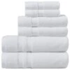 Hampton Park Plume 6-Piece Bath Towel Set In White -Home Decoration Series 64735780 1