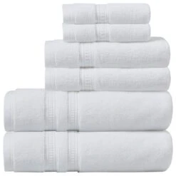 Hampton Park Plume 6-Piece Bath Towel Set In White